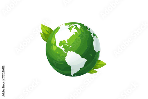 Green globe with leaves on it
