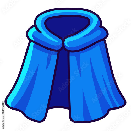 Blue Cloak Cartoon Vector Icon