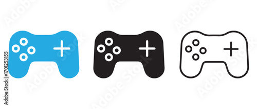 gamepad icons set. in different colors isolated on white background for game.