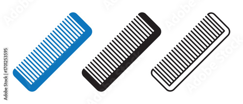 combs icon set. in different colors isolated on white background are displayed.
