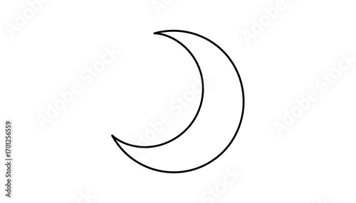 Simple crescent moon icon