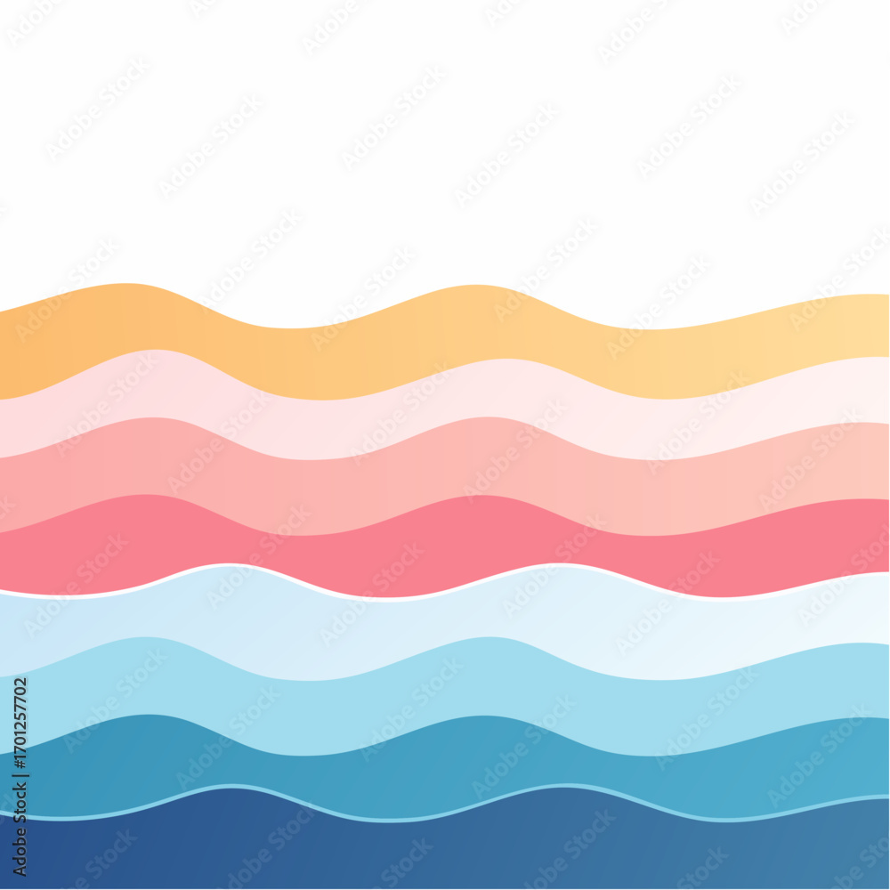 Fototapeta premium Abstract Pastel Color Wave Pattern On White Background