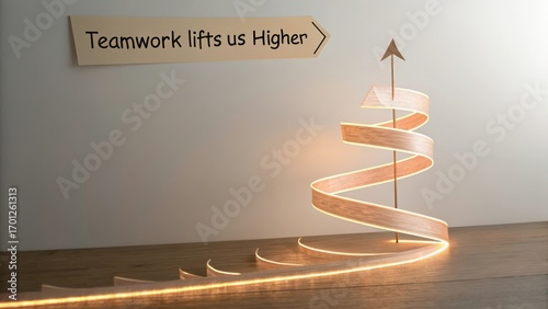 Inspiring Concept of Teamwork Lifting Individuals and Success Higher