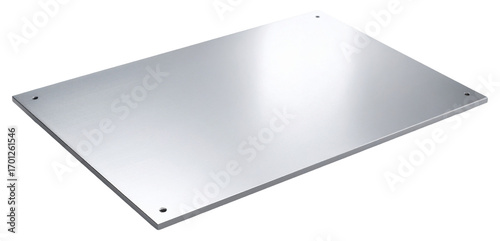 metal plate with screws isolated on white background