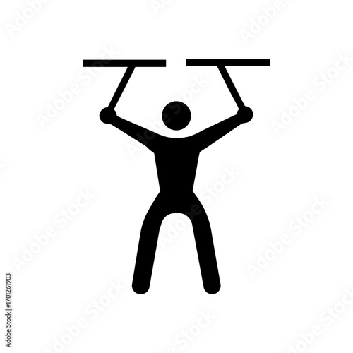 A minimalist flat icon of an acrobat figure 
