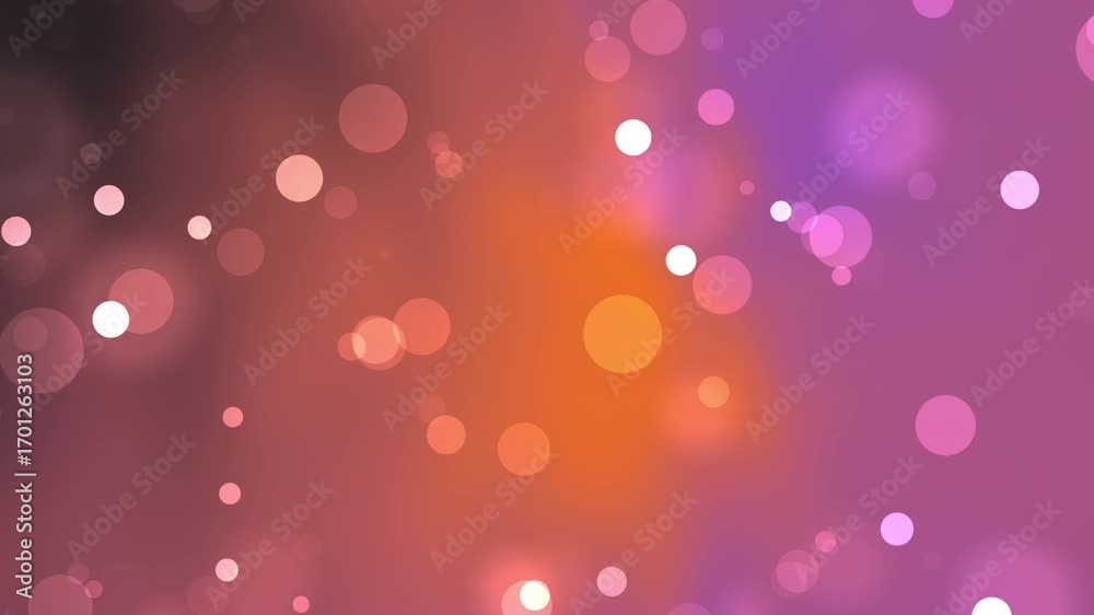Blurred bokeh lights against a pink orange backdrop, perfect for backgrounds, overlays, festive designs, halloween, holiday concepts, and social media.