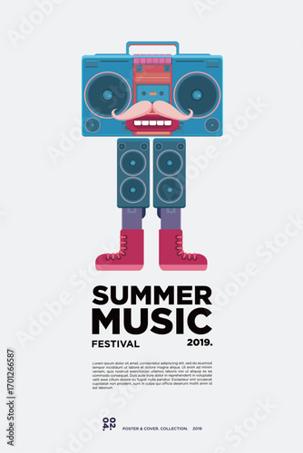 Summer Music Poster Design Vector Graphics