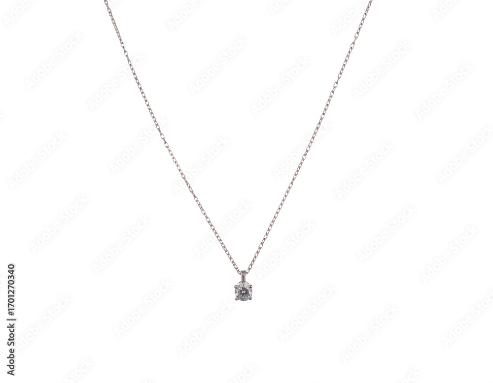 Delicate diamond pendant necklace on white Delicate diamond pendant necklace on white