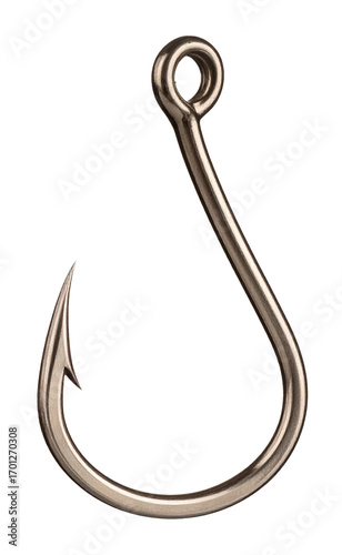 Fotografie single fishing hook isolated on white background
