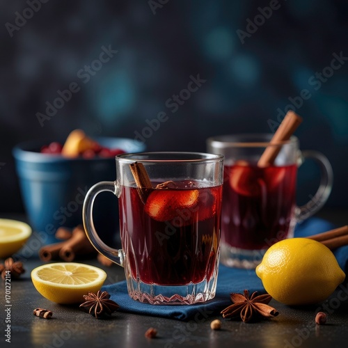 mulled wine with spices