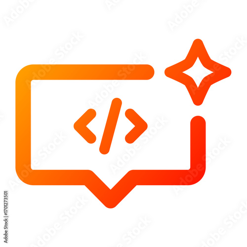 Coding icon. generate, program, script, code, automation, developer, software, digital, technology. Vector Icon Illustration
