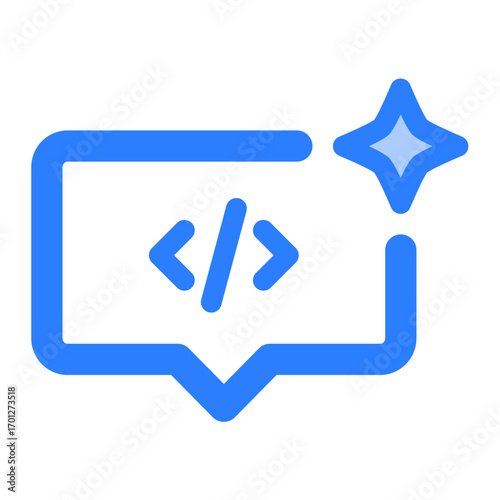 Coding icon. generate, program, script, code, automation, developer, software, digital, technology. Vector Icon Illustration