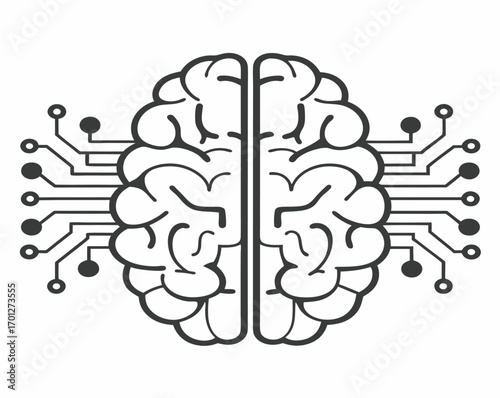Futuristic AI Brain Neural Network Illustration