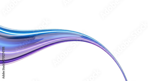 Abstract Blue and Purple Wavy Ribbon Design.