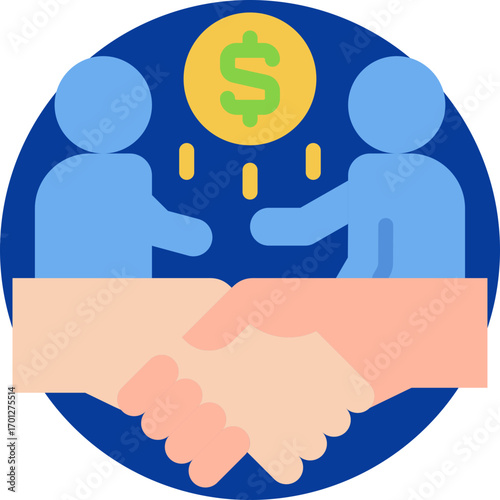 acquisition icon isolated on white background. vector illustration icon for  business brokerage