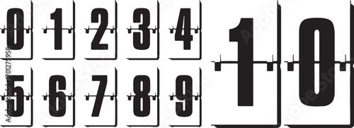 set, ten., graphic, visible, two, presented, retro, clock, arranged, four, keywords:, from, background., five, numbers., collection, zero, vintage, six, bottom, clearly, scoreboard, background, illust