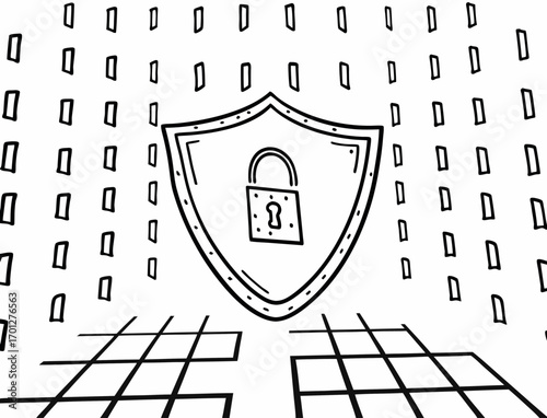 Cybersecurity Digital Shield Futuristic Concept