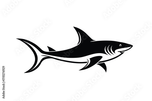 vector illustration of a shark animal fish design icon logo