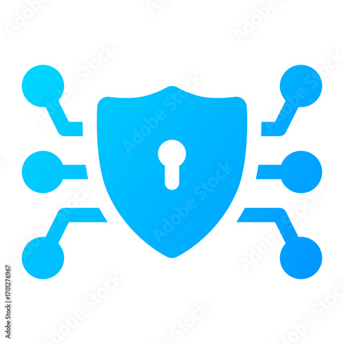 Cyber security icon. protection, shield, lock, firewall, encryption, data, privacy, network, safety. Vector Icon Illustration