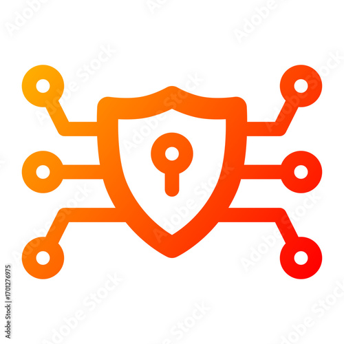 Cyber security icon. protection, shield, lock, firewall, encryption, data, privacy, network, safety. Vector Icon Illustration