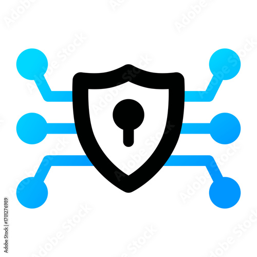 Cyber security icon. protection, shield, lock, firewall, encryption, data, privacy, network, safety. Vector Icon Illustration