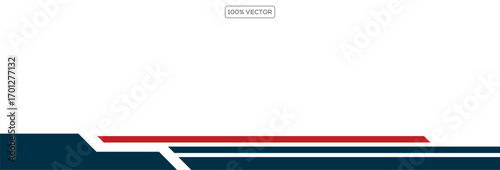 Abstract border shape for banner design. Header with red section. Website page template