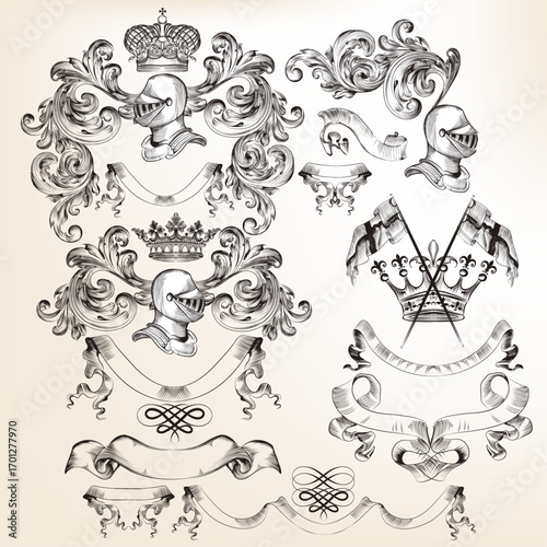 European classical ethnic pattern hand-drawn design materials