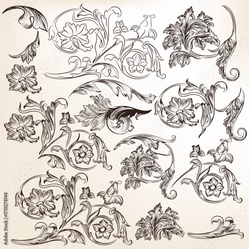 European classical ethnic pattern hand-drawn design materials