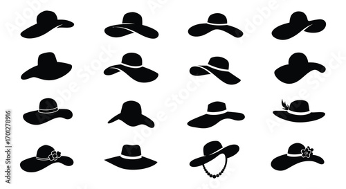various hats styles displayed in grid formation
