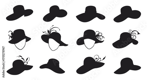 various hats styles displayed in grid formation