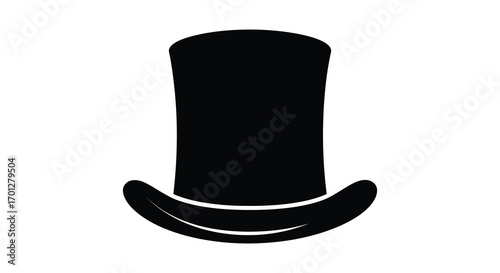 a classic silhouette of a top hat with curved brim