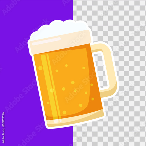 Delicious golden beer illustration, perfect for happy hour themed projects