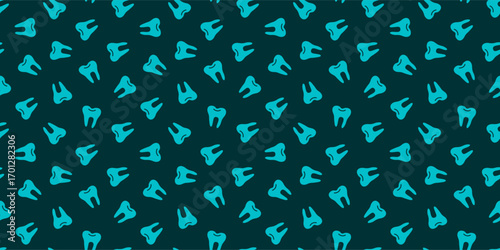 doodle Teeth Pattern background. doodle tooth pattern background. dental seamless pattern background.