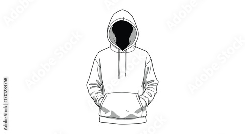 a person wearing hoodie with hands in pockets silhouette