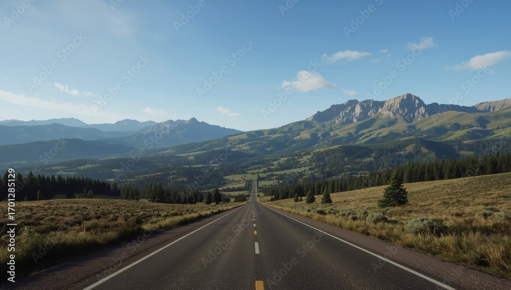 Fototapeta premium Serene landscape with majestic mountains