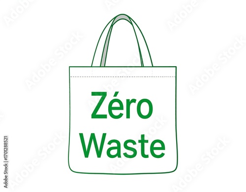 Eco-friendly tote bag, zero waste message