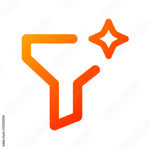 Filter icon. funnel, ai, settings, adjustment, control, analytics, process, diagram. Vector Icon Illustration
