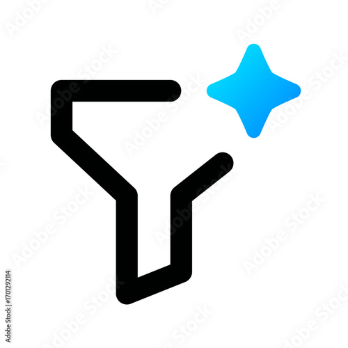 Filter icon. funnel, ai, settings, adjustment, control, analytics, process, diagram. Vector Icon Illustration