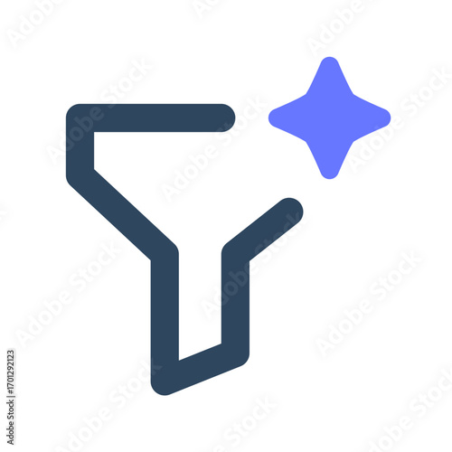 Filter icon. funnel, ai, settings, adjustment, control, analytics, process, diagram. Vector Icon Illustration