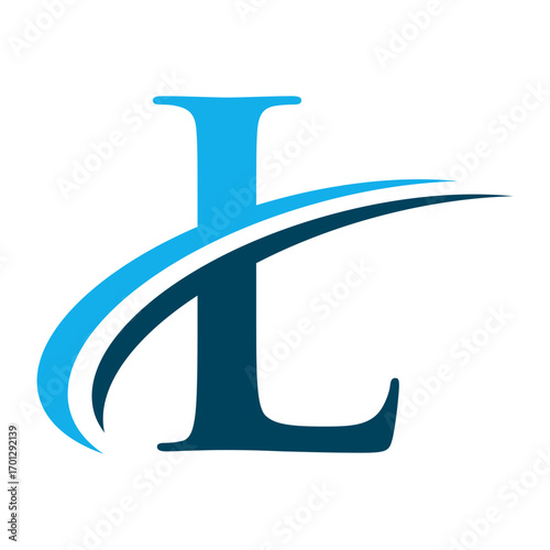 Letter L Logo with Swoosh Graphic