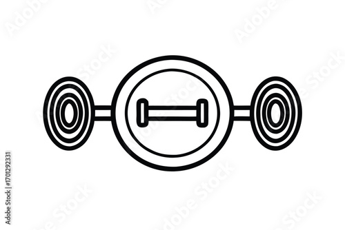 dumbbell weight gym fitness barbell sport logo design icon 