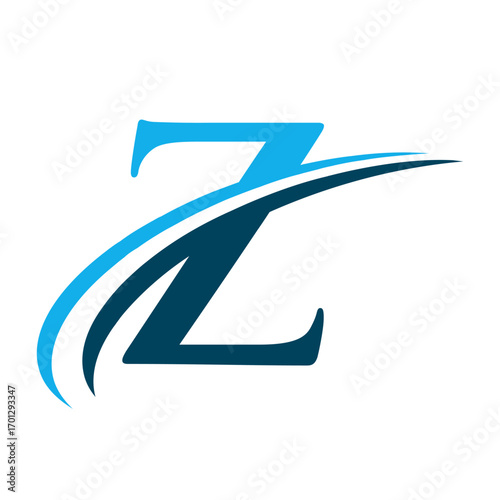 Letter Z  Logo with Swoosh Graphic