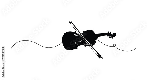 a violin and bow captured in artistic silhouette
