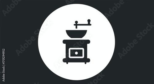 Vintage Coffee Grinder Icon