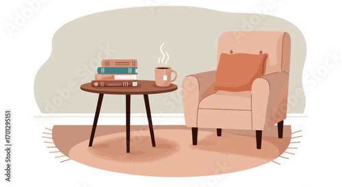 Cozy Reading Nook Illustration