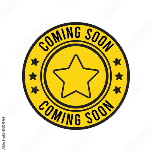 Coming Soon Vector Icon, Rubber Stamp, Badge, Emblem, Label Etc