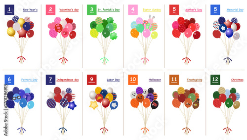 Balloon illustration set 01_American events