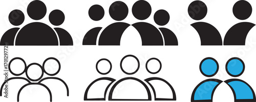 "Community, Family, and Group People Icons – Vector Set"