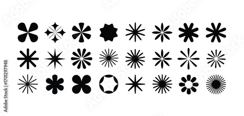 Geometric Shape Vector Pack,  Brutalist Design Style with Basic Forms, Minimalist Icons, Abstract Elements, and Modern Symbols for Print, Web, and Branding Projects