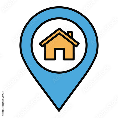 flat vector Home location pin icon
